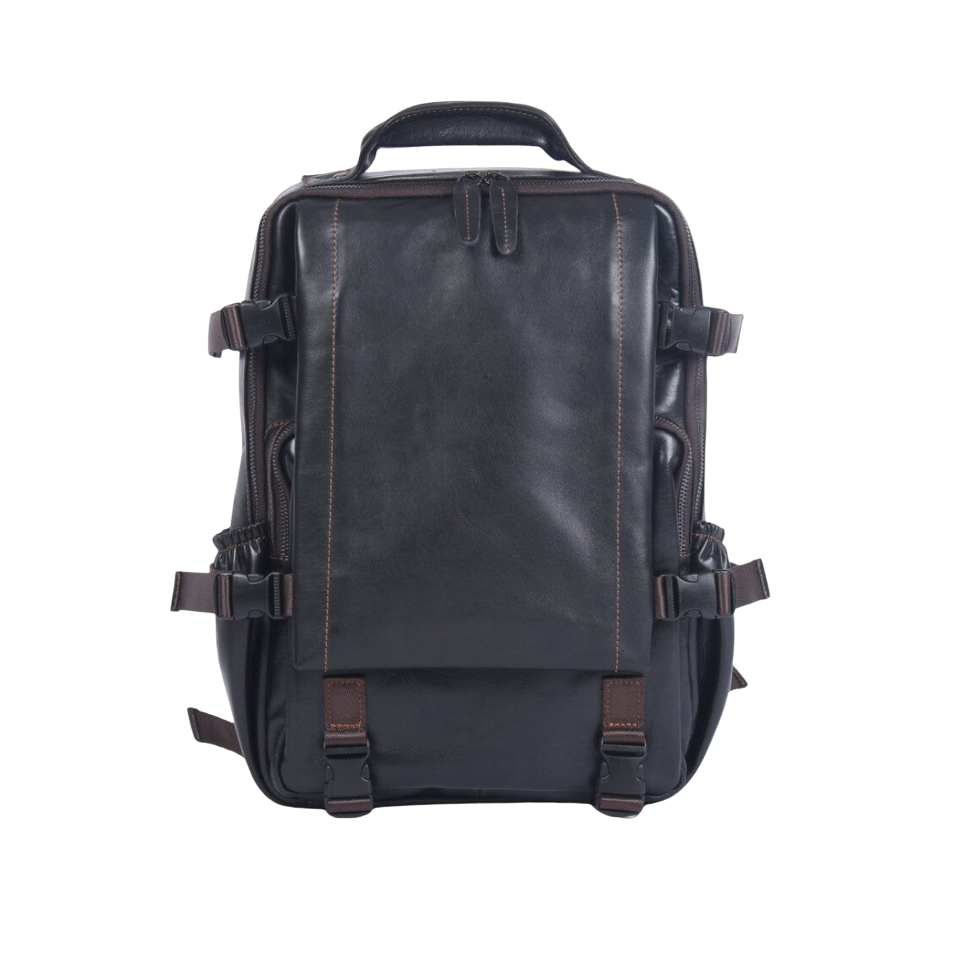 Griffin | Herren Schwarzer Leder Rucksack