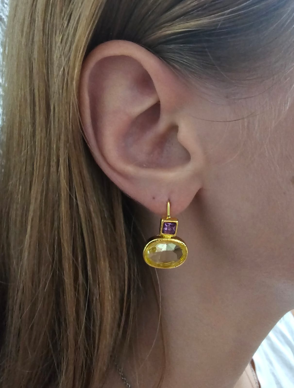 Vintage Grün Gold Ohrringe