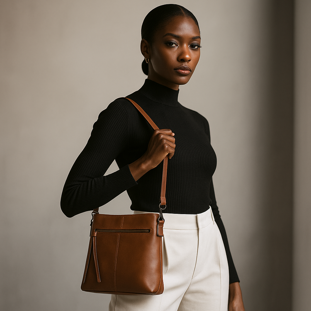 Lenas quadratische Retro-Umhängetasche