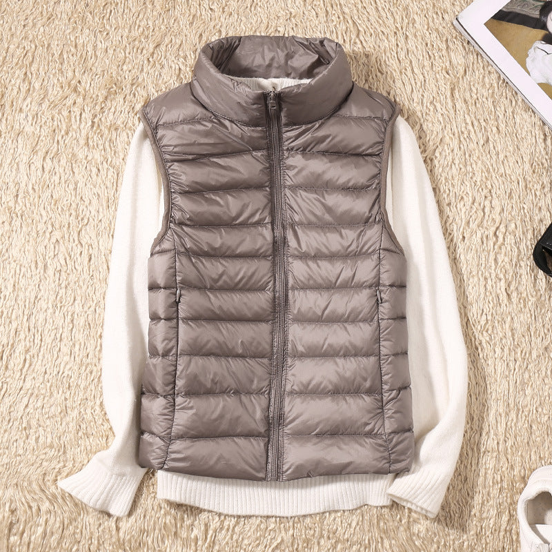 Simylle® | Neue Winterweste mit weißen Entenfedern