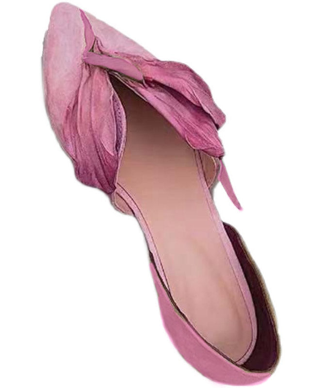 Handgemachte rosa Satinblumen spitze Ballerinas