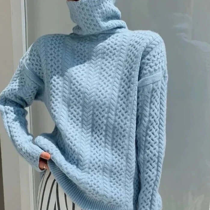 Cashmere-ähnlicher Couture-Turtleneck-Pullover