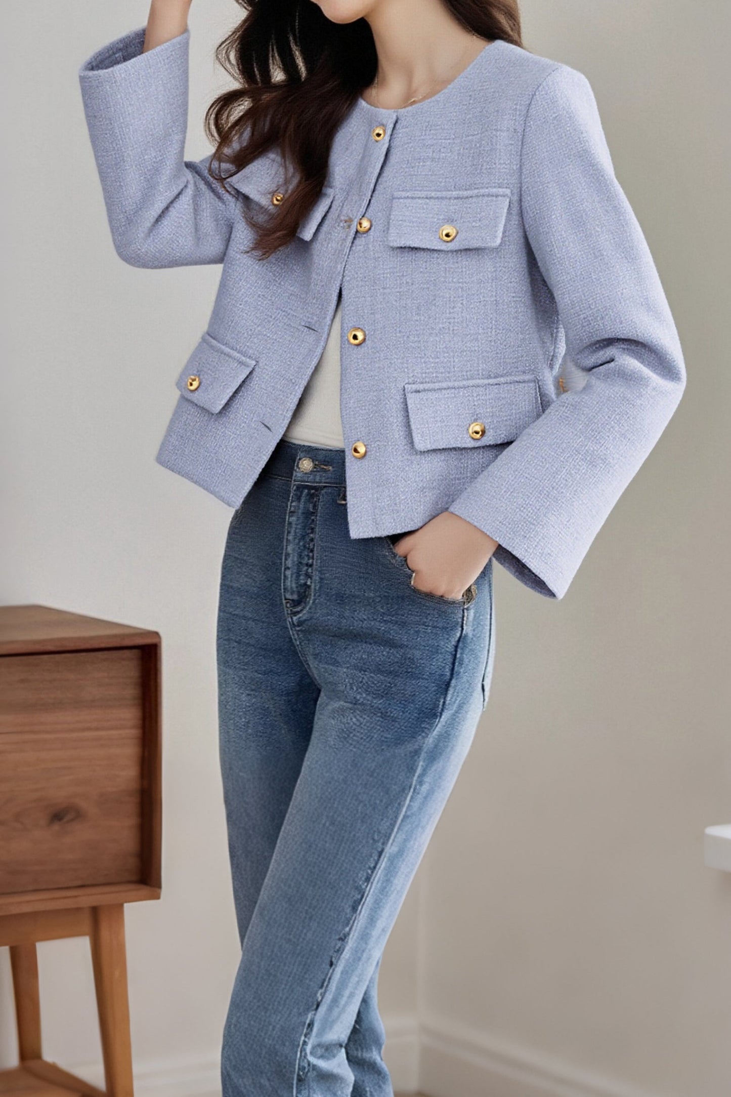 Exquisite elegante modische vielseitige Jacke