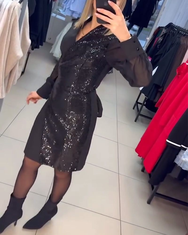 Mode Temperament Kleid Pailletten