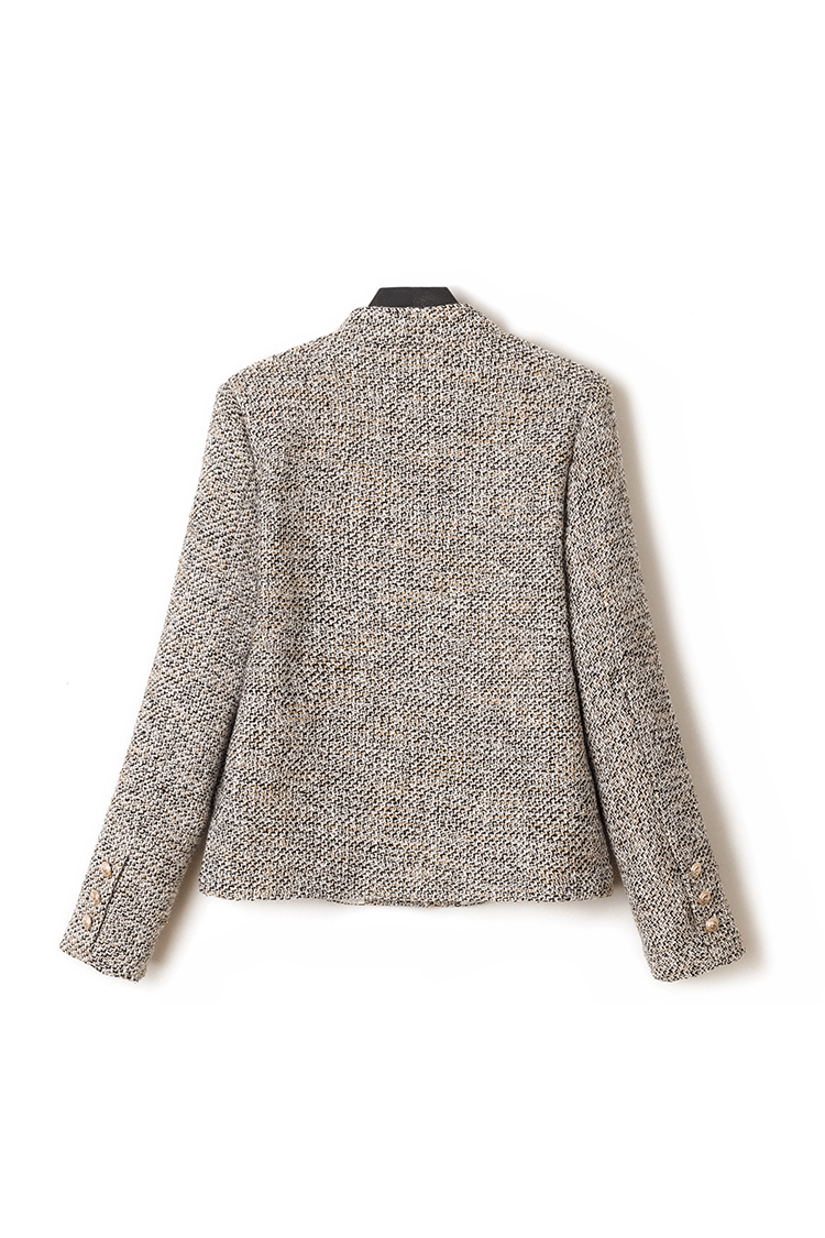 Elegante Tweed-Jacke mit Futter in Nagellackfarbe