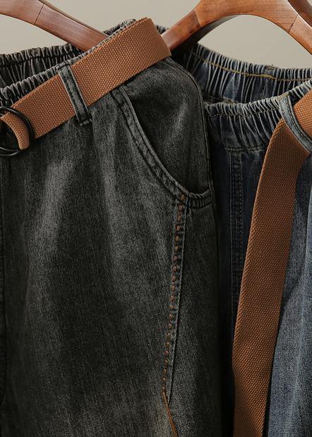 Helle Linien Dekoration Retro gewaschenes Denim Herbst neue lässige Hosen