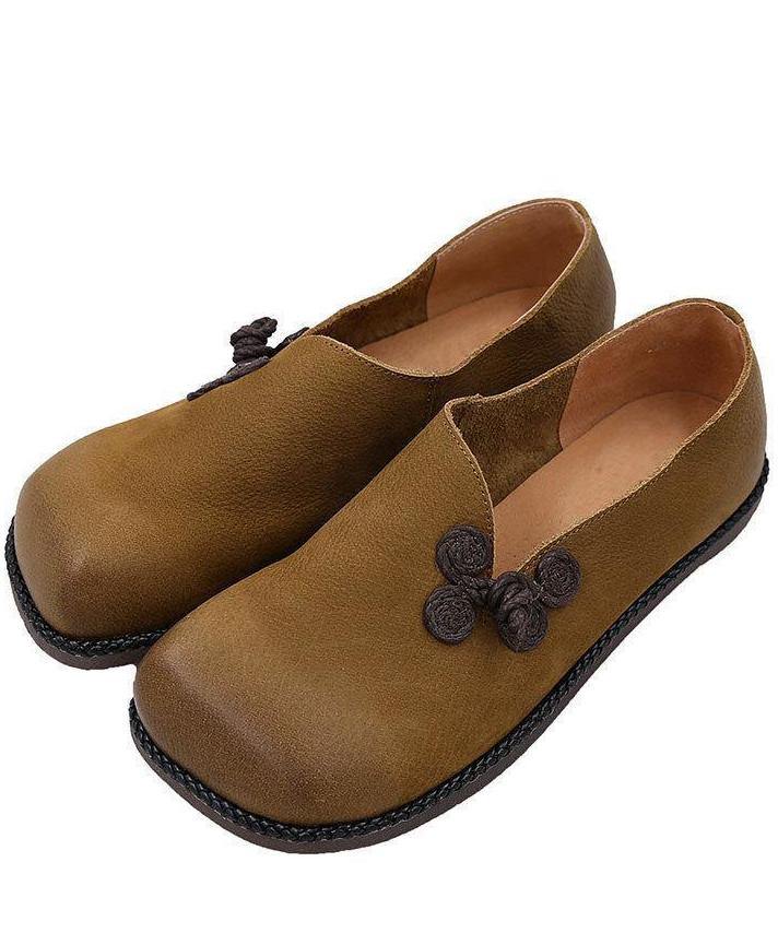 Lässige flache Schuhe Braune Kunstleder Slipper
