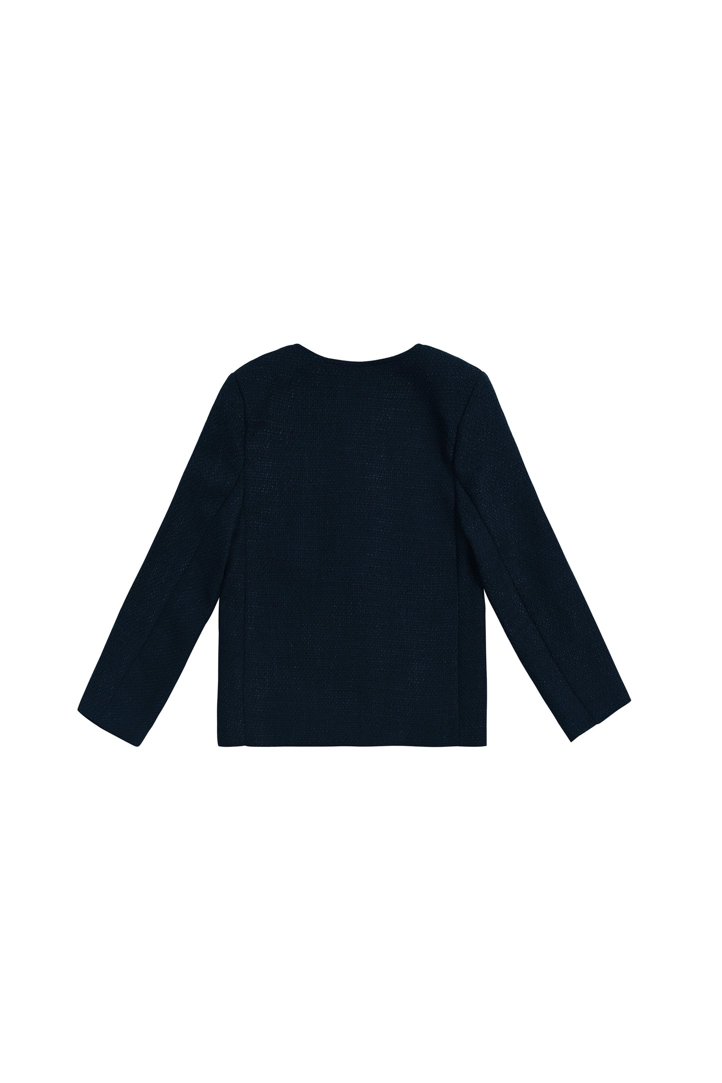 Elegante Jacke aus Tweed ohne Kragen mit Futter