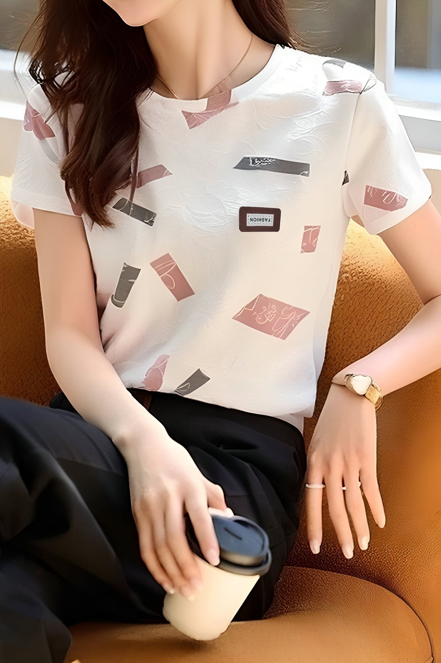 Sommer Freizeit Bedrucktes T-Shirt