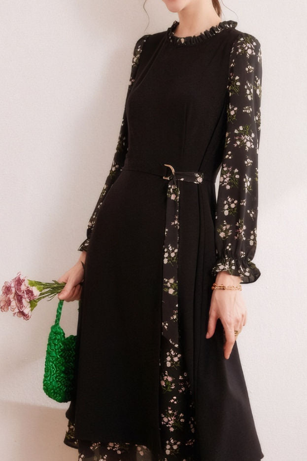 Elegantes retro gespaltenes Blumen Kleid