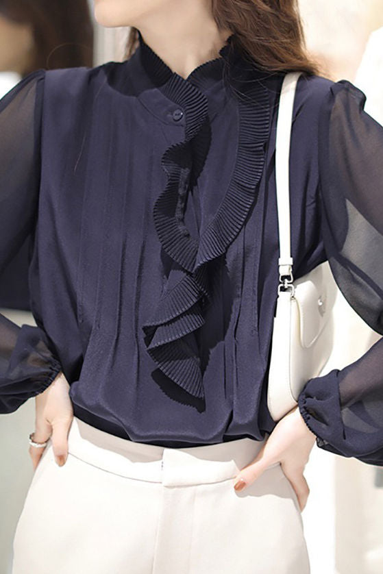 Mode Elegante Rüschenshirt für Damen