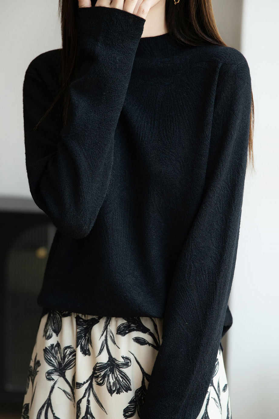 Elegante Temperament Jacquard Strickunterwäsche