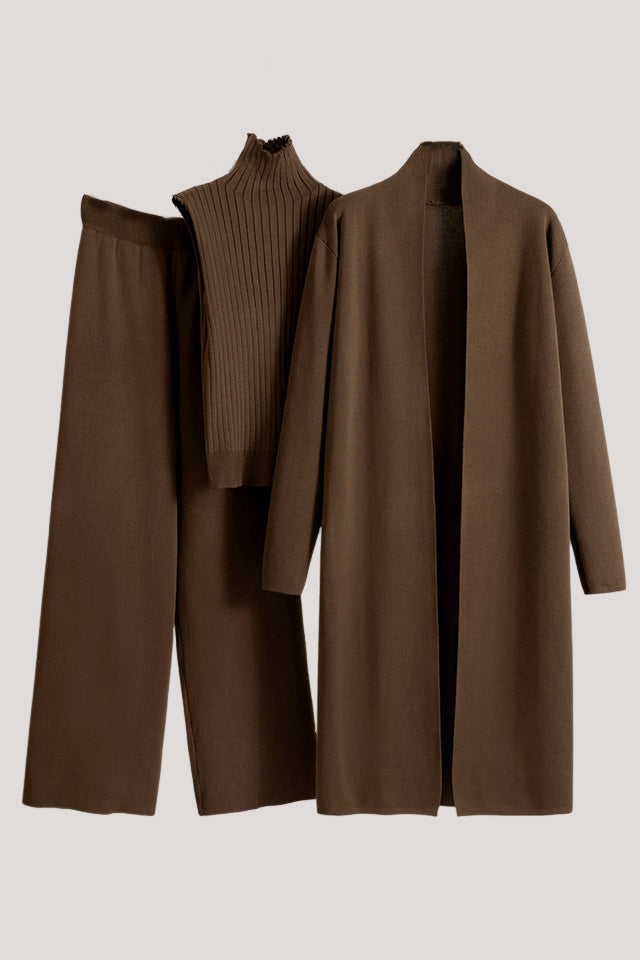 Lässiges minimalistisches ärmelloses Weste 3-Teile Set