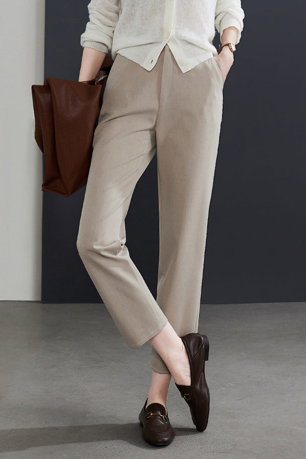 Lässige Pendler Minimalistische Gerade Schnitt Cropped Anzughose