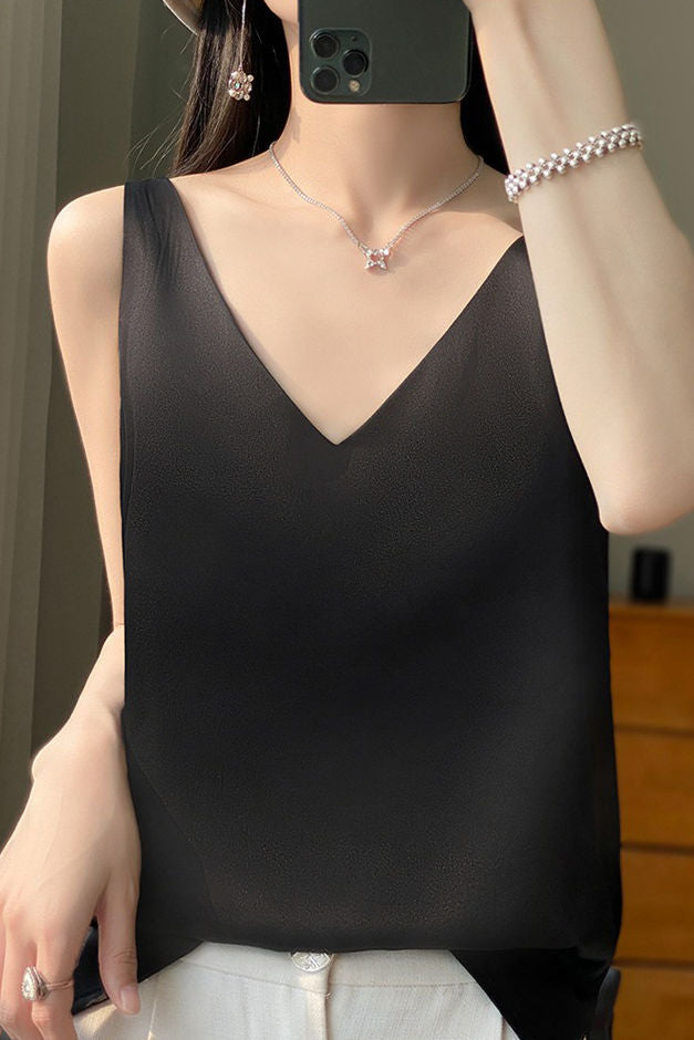 Doppelträger V-Ausschnitt Tanktop