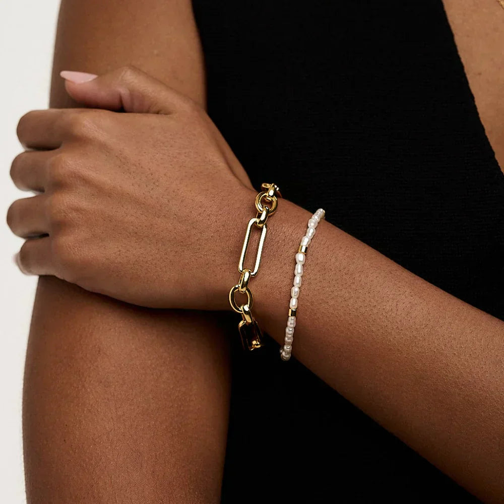 Link T-Bar Armband | Gold