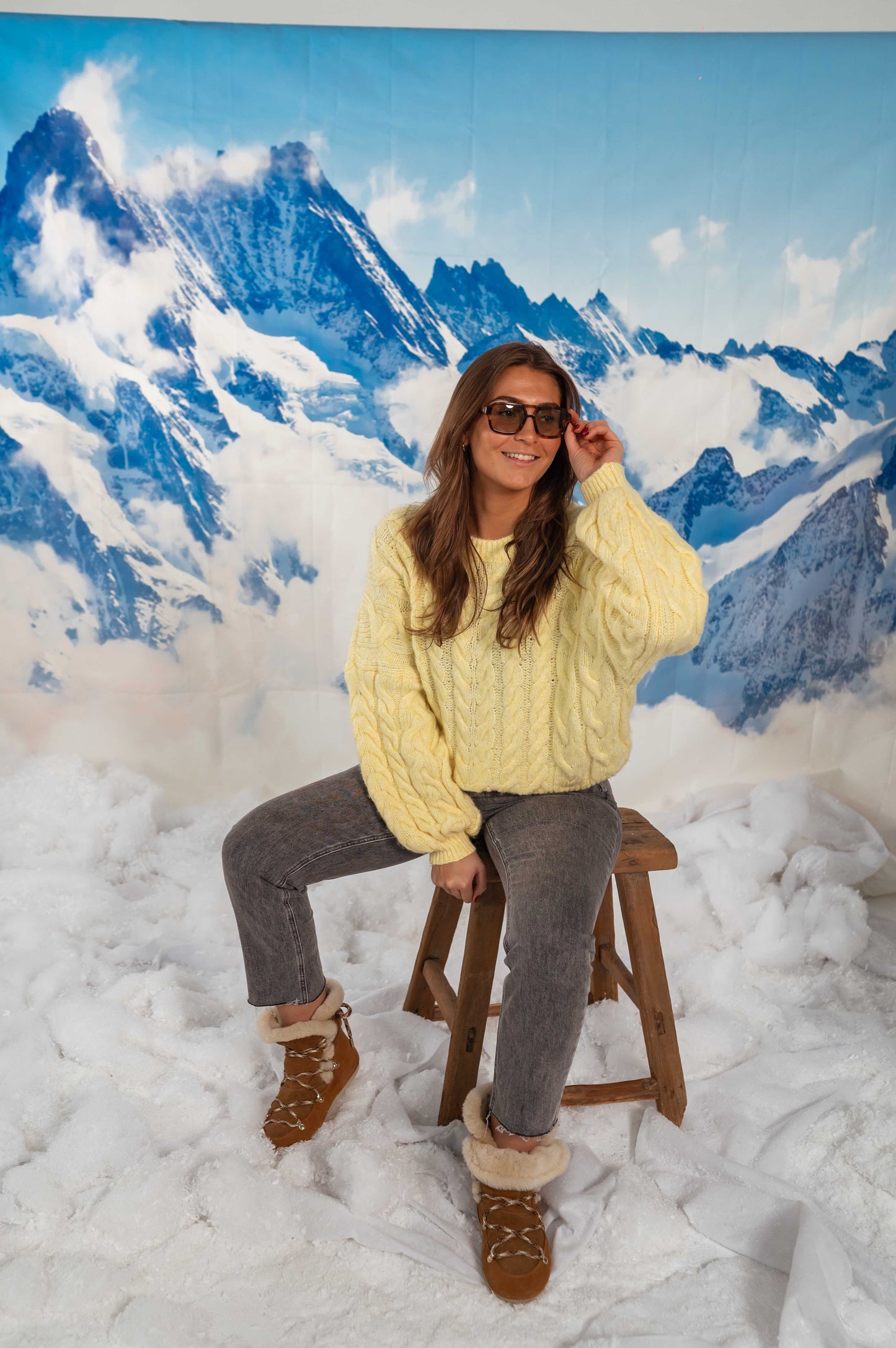 Hannah™ | Gelber Strickpullover