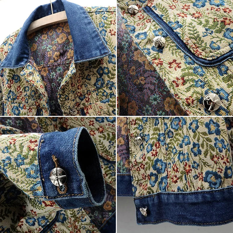 Valentina Rossi Blumen Denimjacke