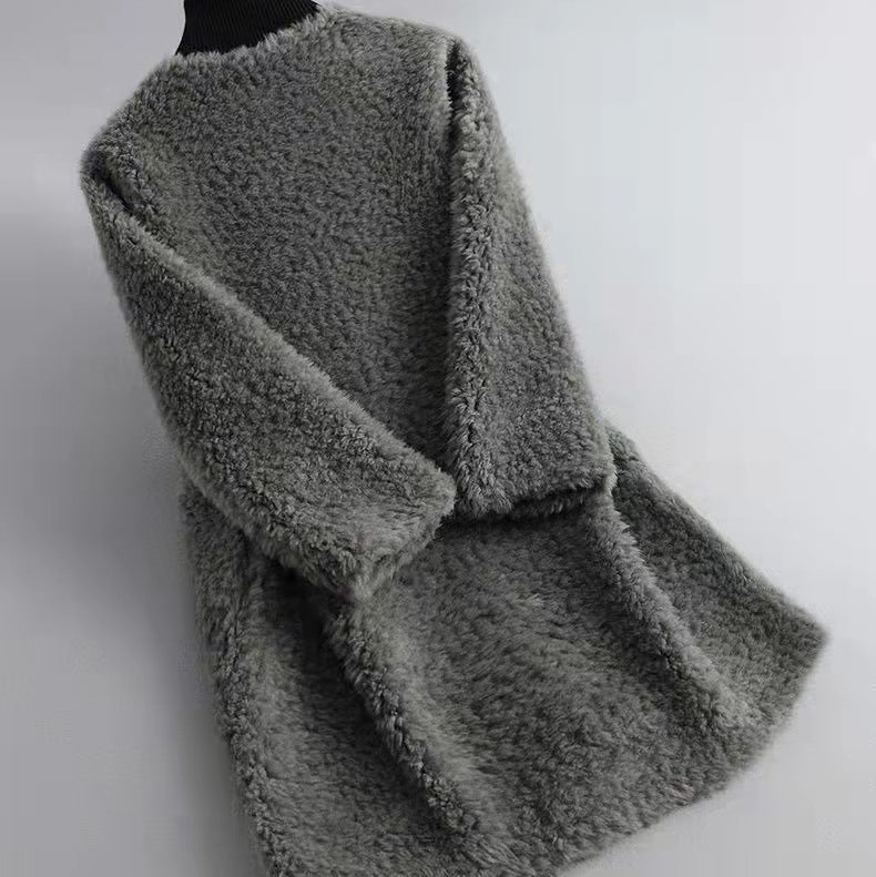 Valentina Rossi Samtweiches Lammfell-Mantel