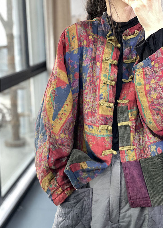 Vintage Roter Taschen Knopf Druck Herbst Langarm Mantel