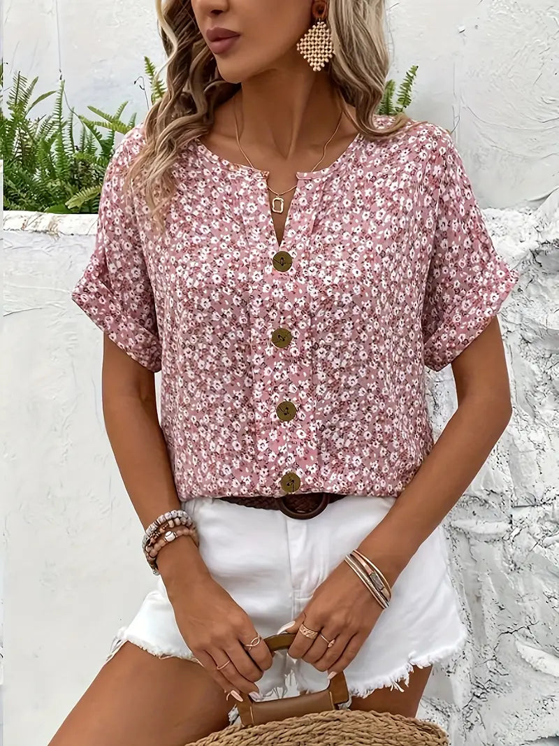 Jenna | Blumige Button-Up Bluse