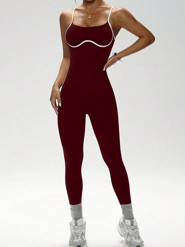 Damen Rückenfreier Streifen-Jumpsuit