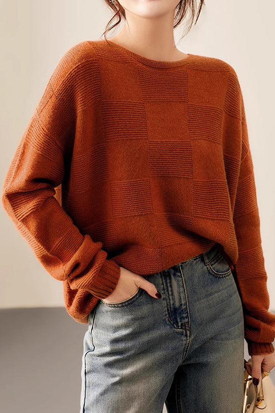 Lässiger vielseitiger weicher strukturierter Strickpullover