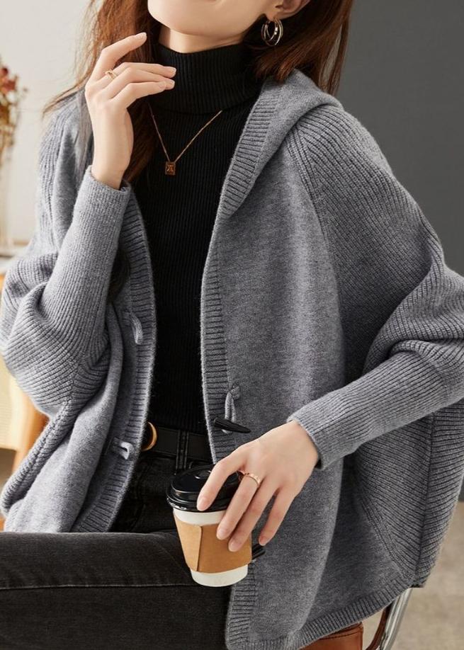Vielseitiger Strick-Hoodie-Cardigan-Mantel