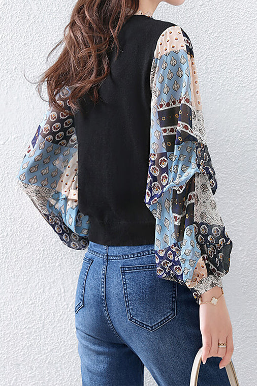 Gemischter Materialrüschkragen Kontrast Schnitt und Nähen