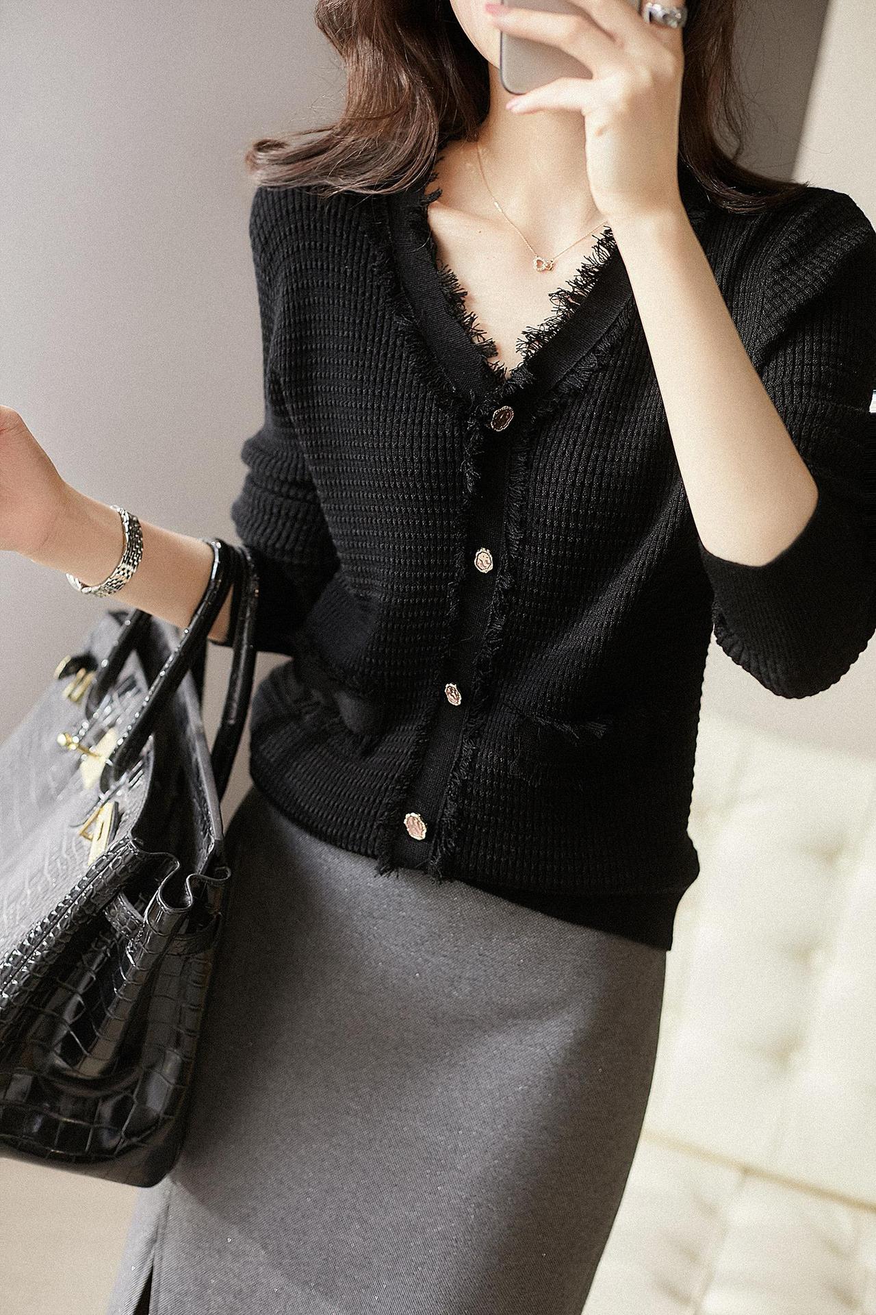 Elegantes Fransen-Stricktop