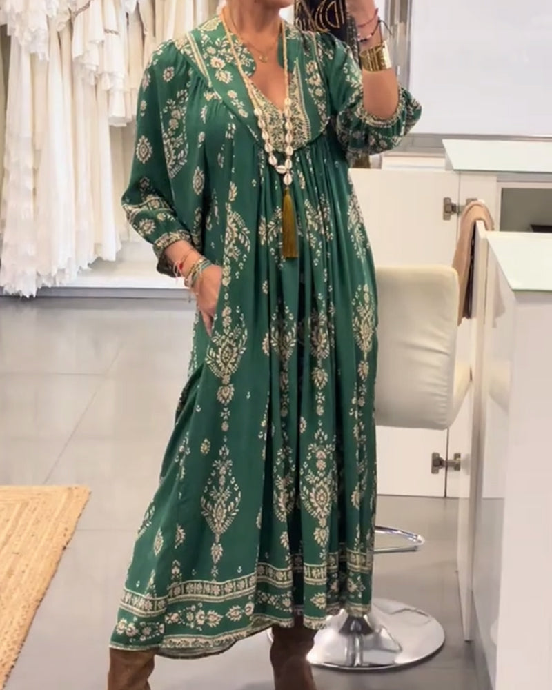 Lässiges Kleid mit Print und großen Taschen