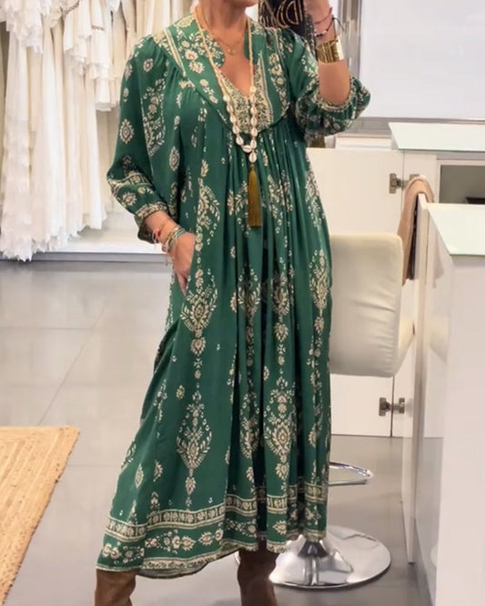 Lässiges Kleid mit Print und großen Taschen