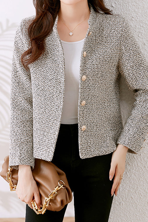 Elegante Tweed-Jacke mit Futter in Nagellackfarbe
