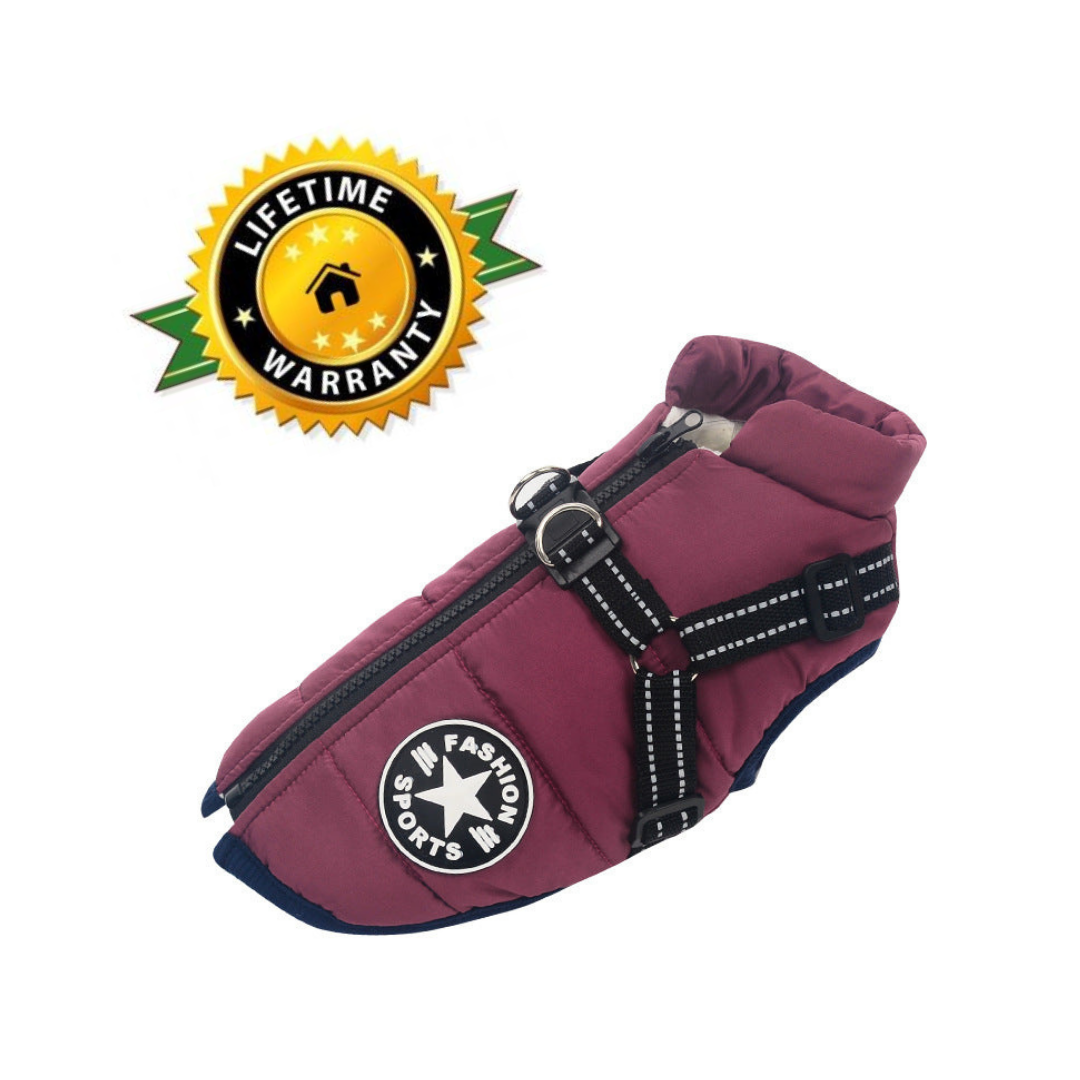 Wasserdichte Winterjacke mit integriertem Geschirr