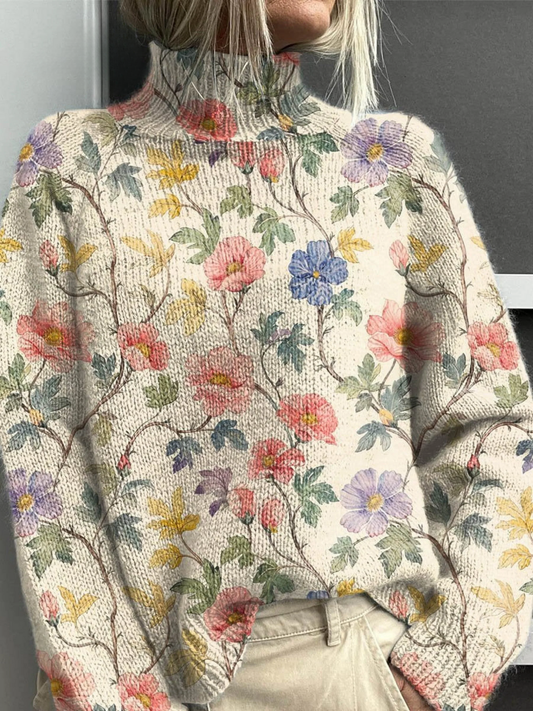 Micheline | Floral Strick-Turtleneck-Pullover