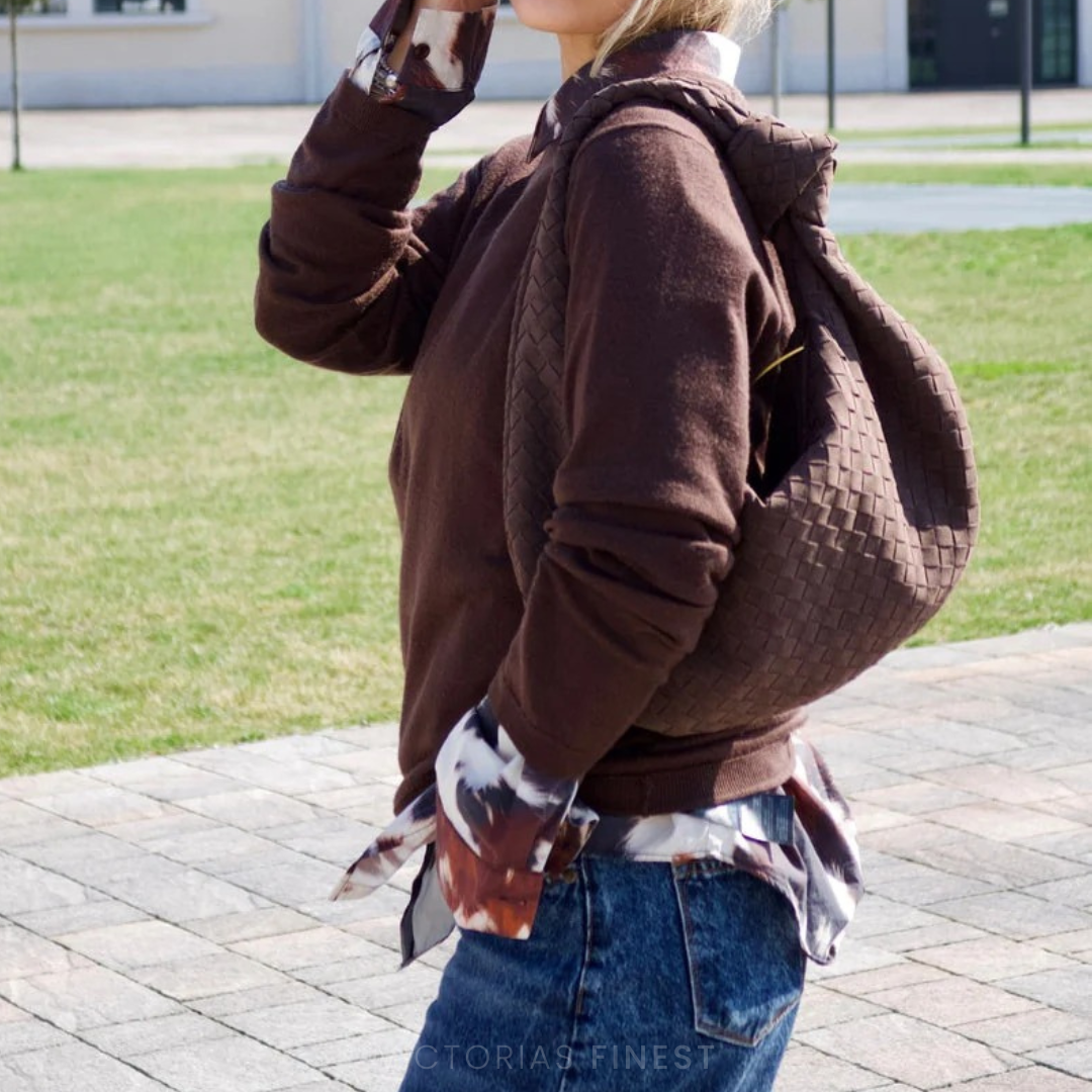 Geknotete Wildleder Schultertasche