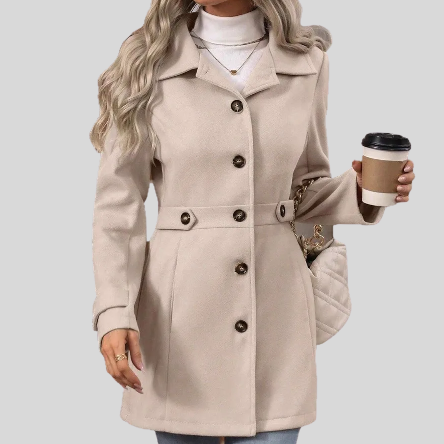 Selma | Eleganter Mantel in mittellanger Länge