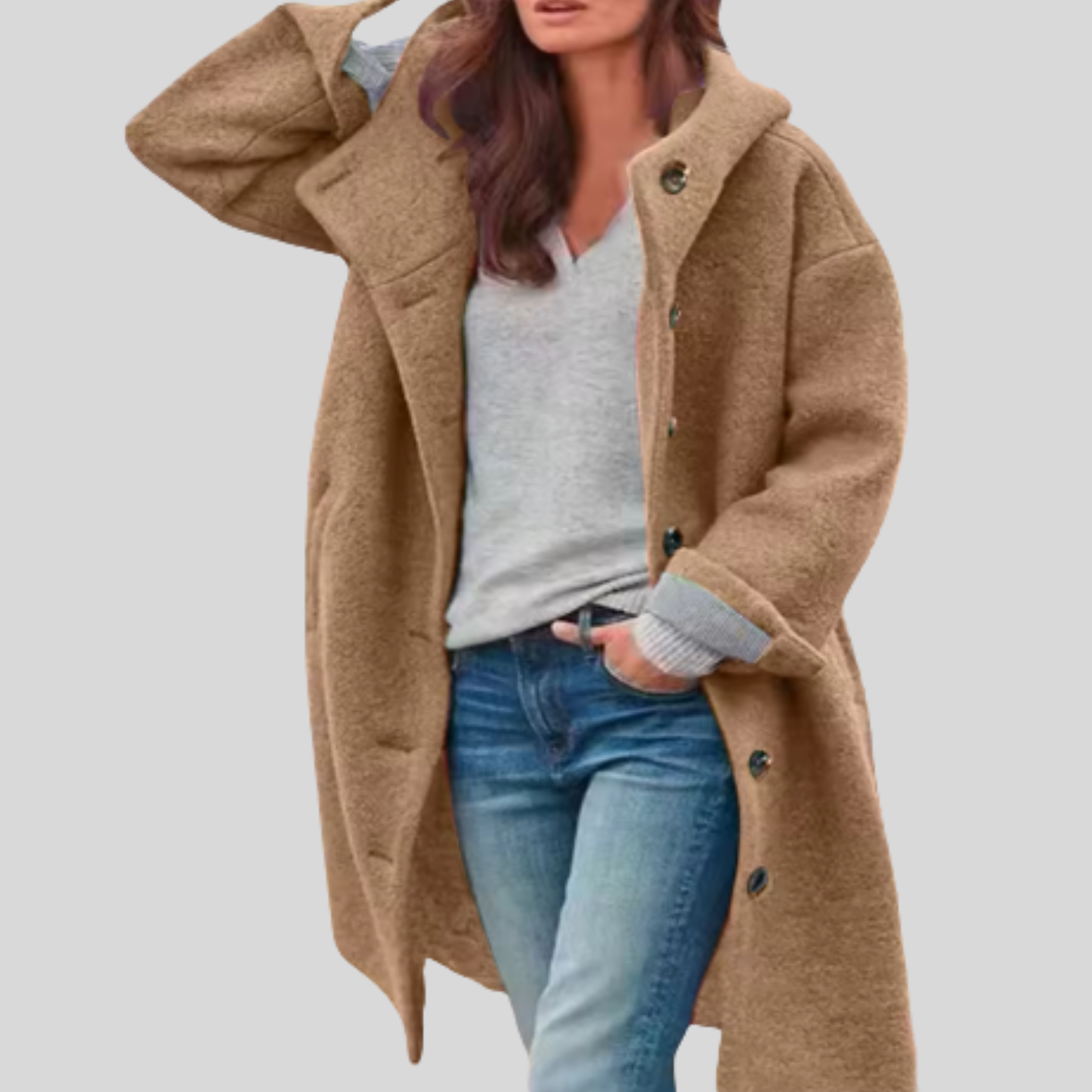 Britt | Jacke mit Knöpfen und Kapuze