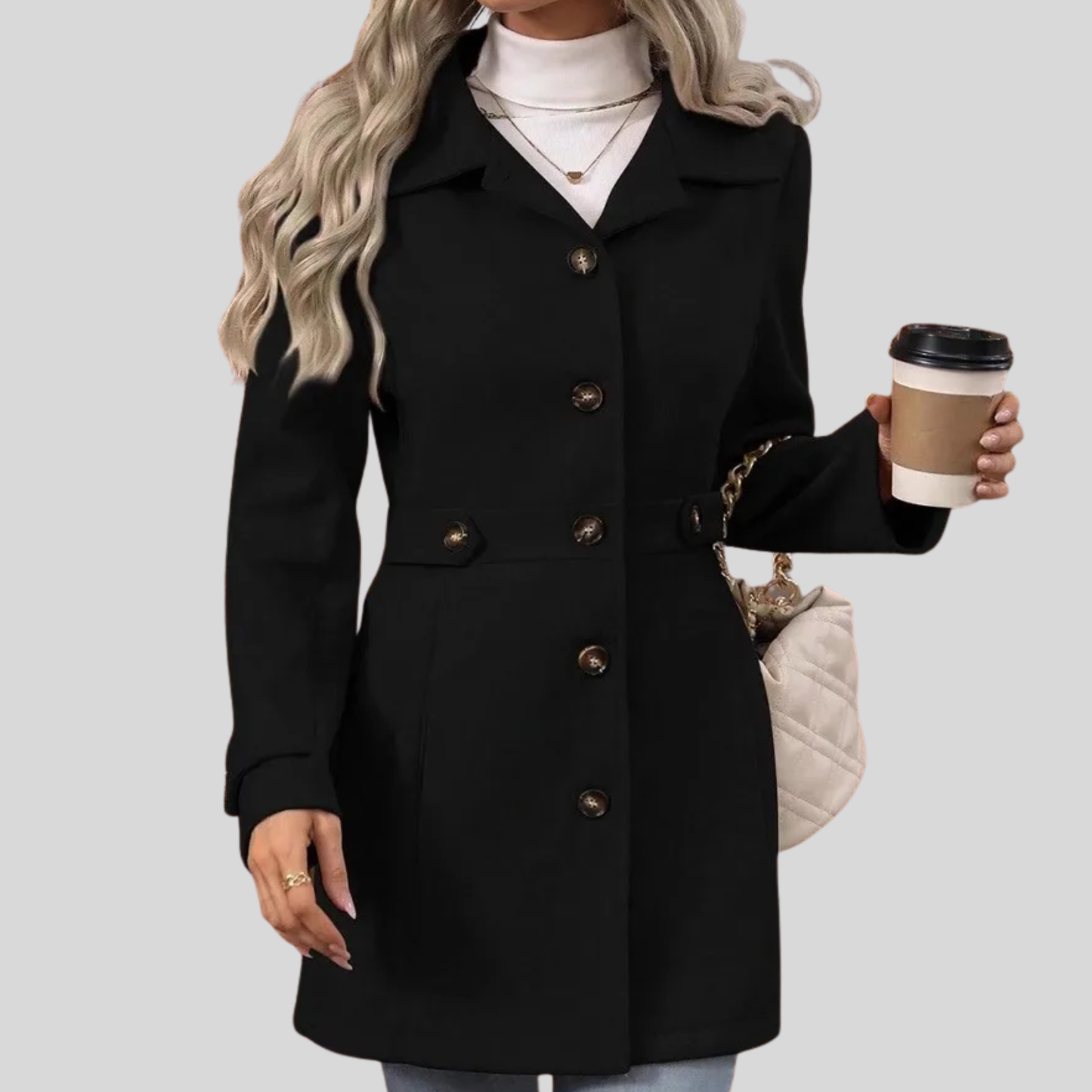 Selma | Eleganter Mantel in mittellanger Länge