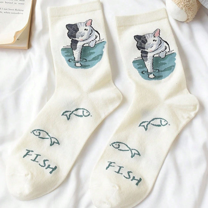 Cartoon Katze Socken