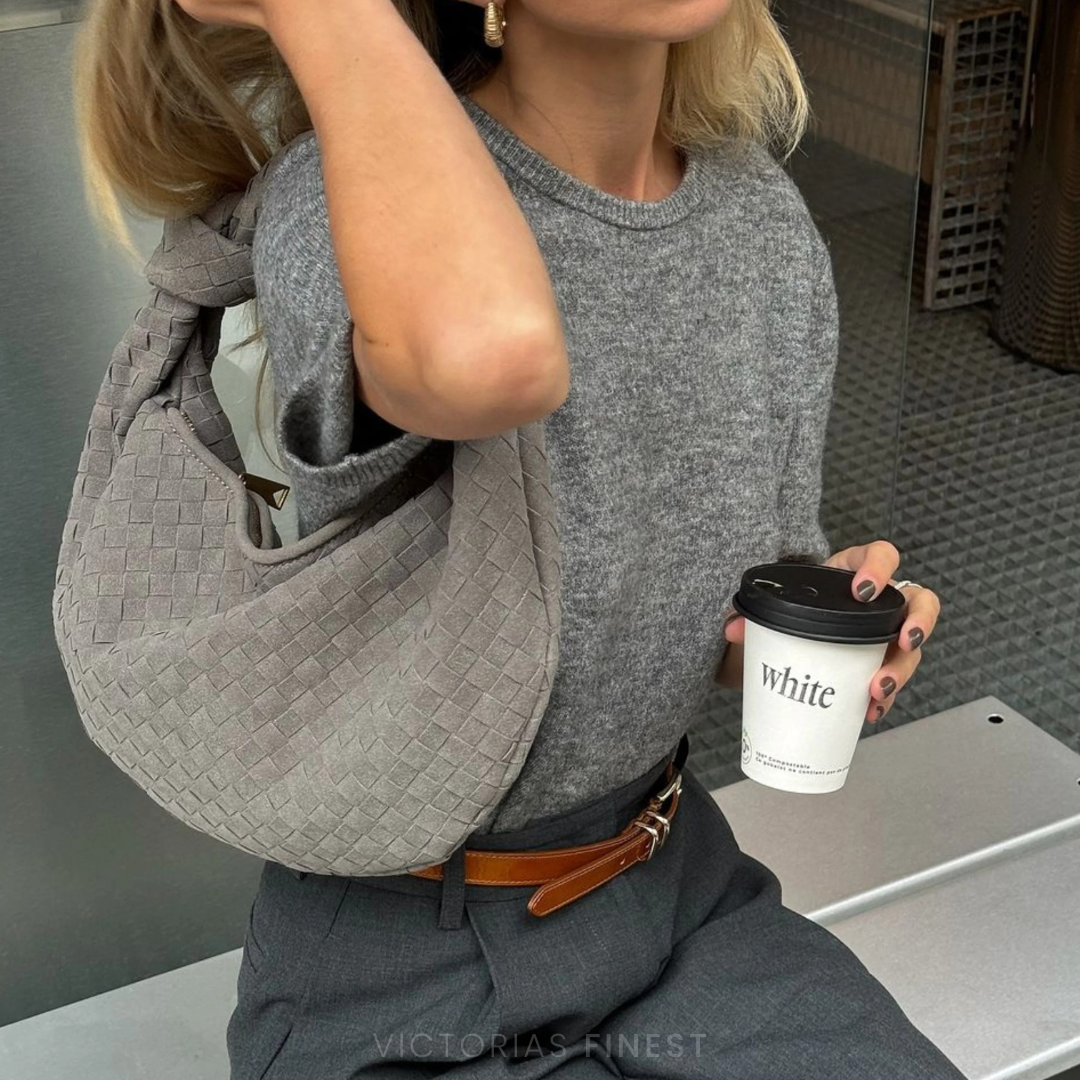 Geknotete Wildleder Schultertasche