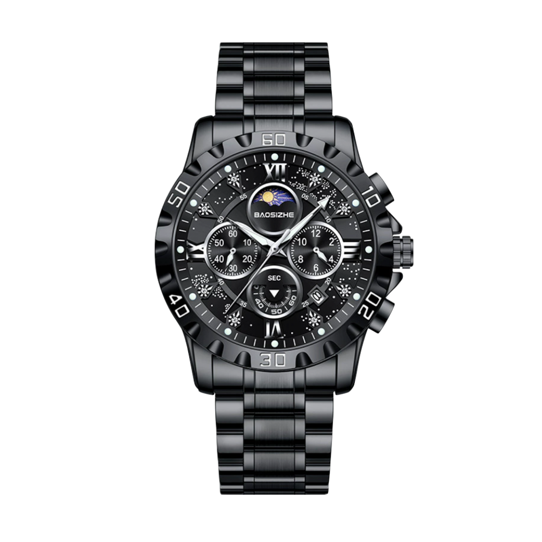 Rex | Opulente Chronograph-Uhr mit schlankem Metallband | 43,9 mm