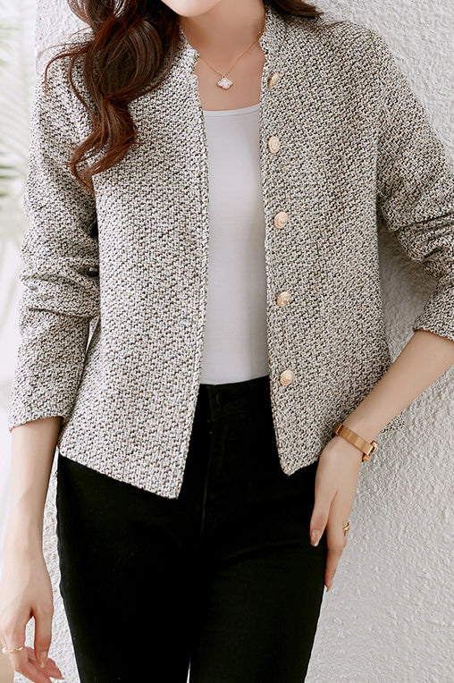 Elegante Tweed-Jacke mit Futter in Nagellackfarbe