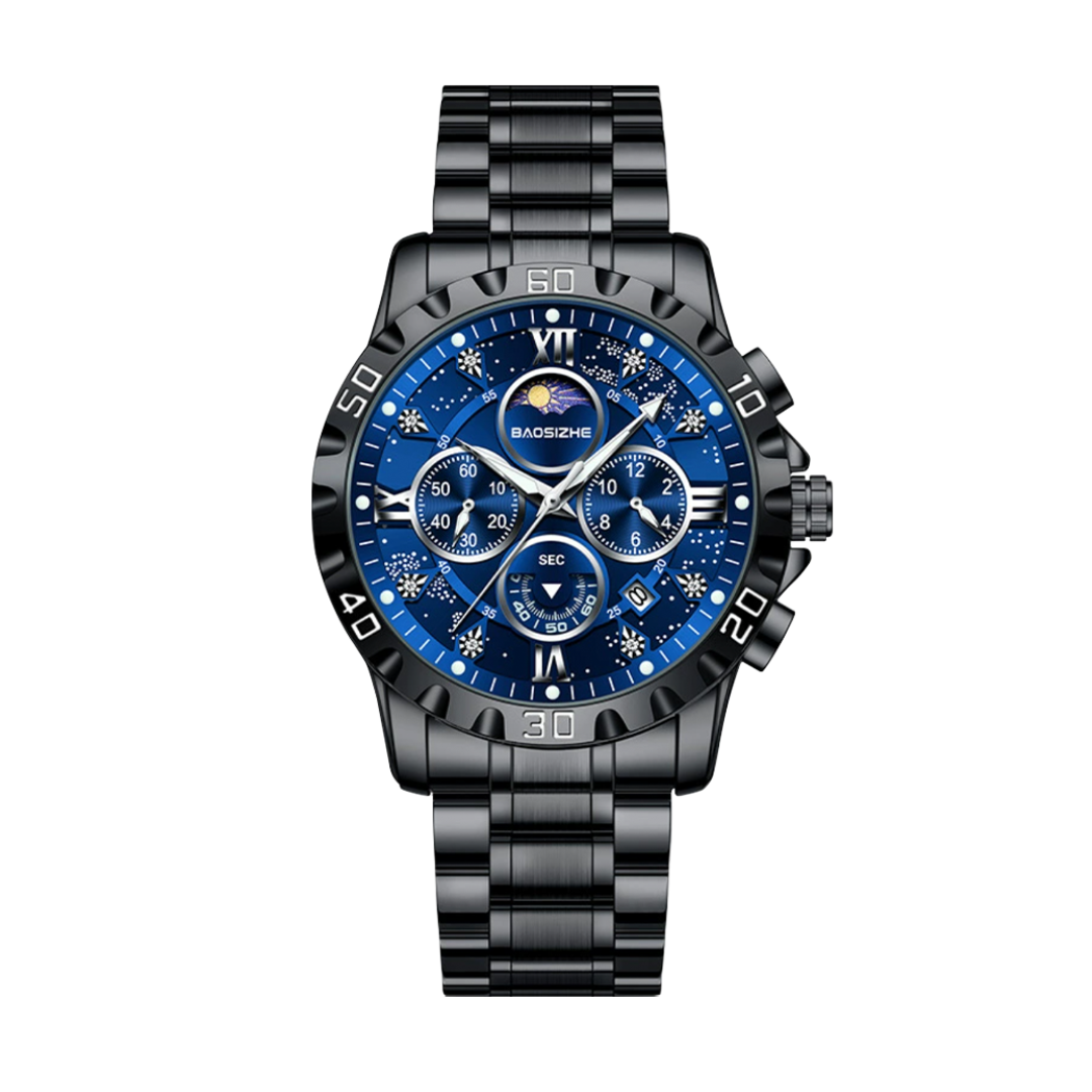 Rex | Opulente Chronograph-Uhr mit schlankem Metallband | 43,9 mm