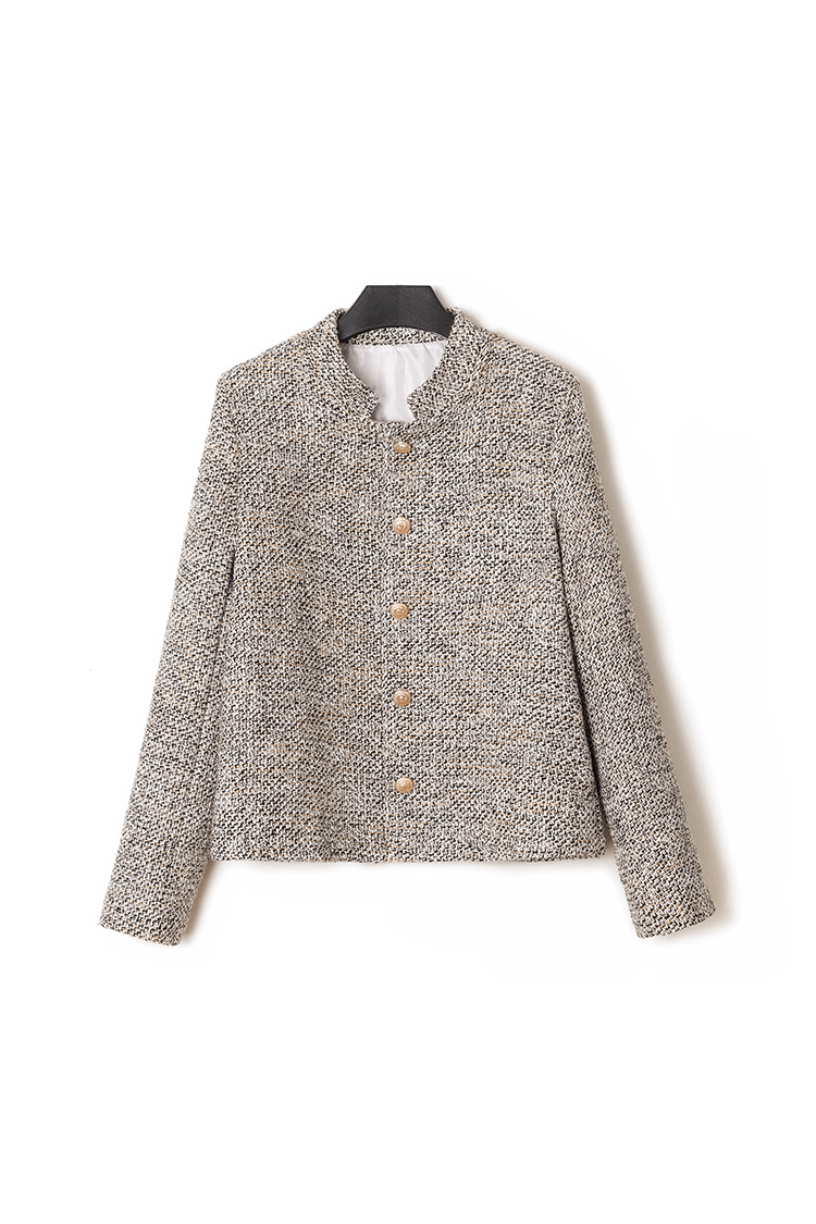 Elegante Tweed-Jacke mit Futter in Nagellackfarbe