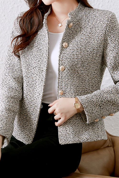 Elegante Tweed-Jacke mit Futter in Nagellackfarbe