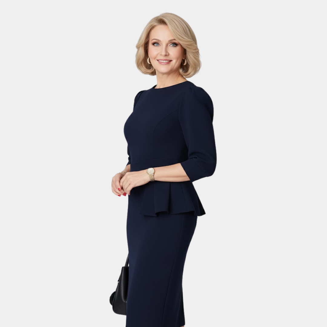 Claudine Bloom | Raffiniertes Rüschenshirt-Midi-Kleid