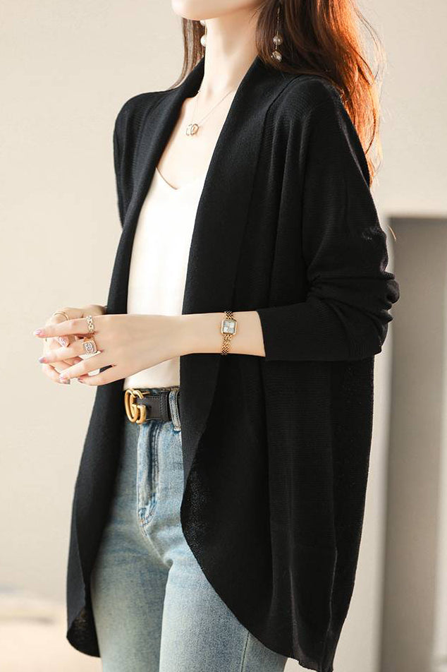 V-Ausschnitt Lässiger Geschichteter Strickcardigan - 2 Farben erhältlich