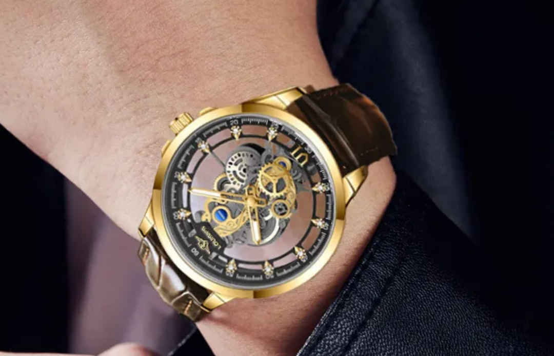 Orion | Doppelseitige Hohl-Design Freizeit-Business-Uhr | 40,5 mm