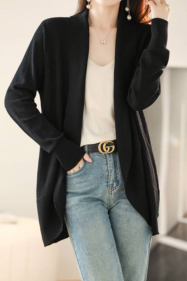 V-Ausschnitt Lässiger Geschichteter Strickcardigan - 2 Farben erhältlich